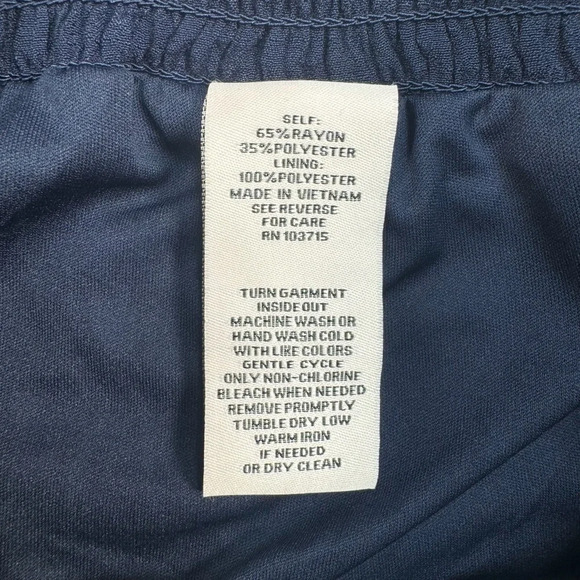 Nanette Lepore Pull On Wide Leg Pants Womens Sz Med Blue High Rise Smocked Waist - Picture 6 of 11